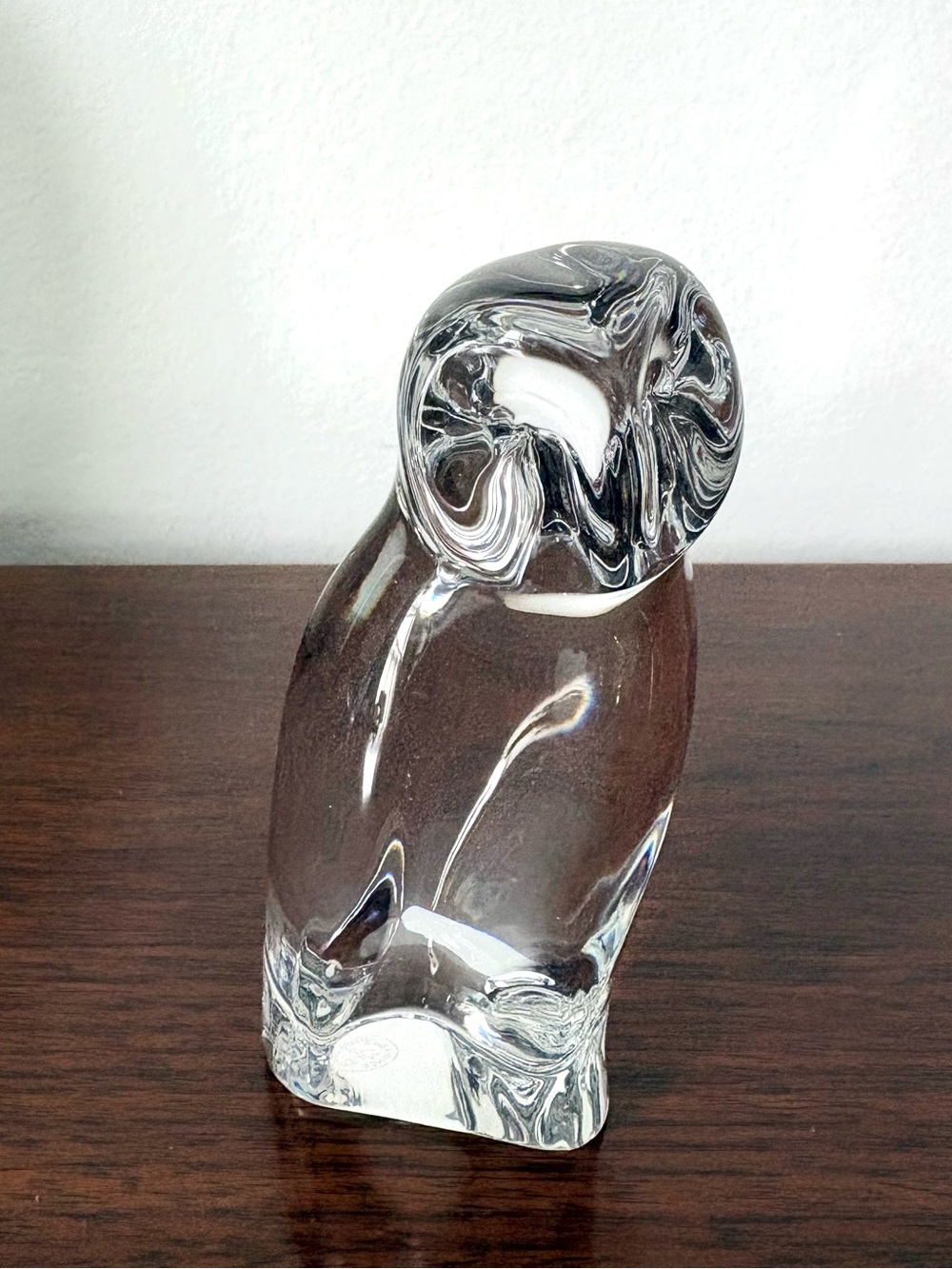 Baccarat France Crystal Art Glass Owl Figurine Excellent Condition